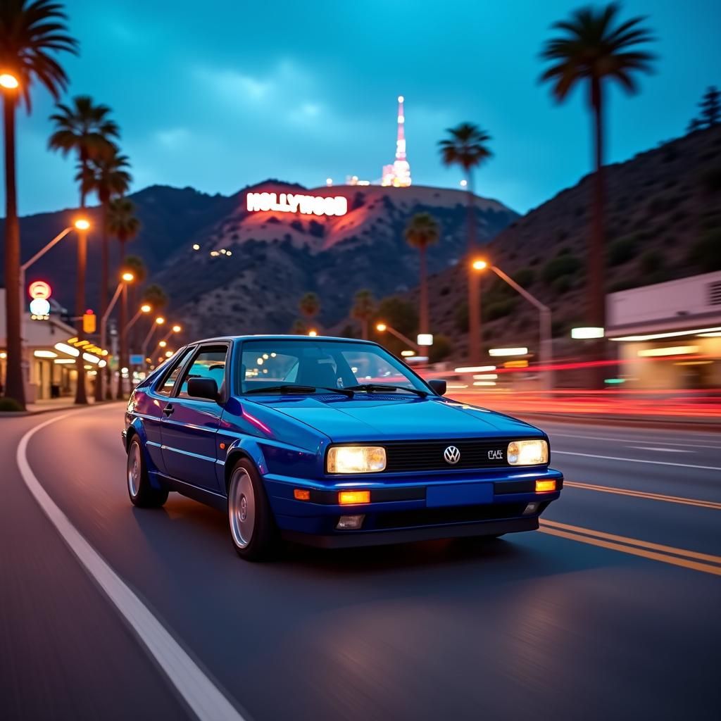 Blue VW Corrado Races Down Rodeo Drive