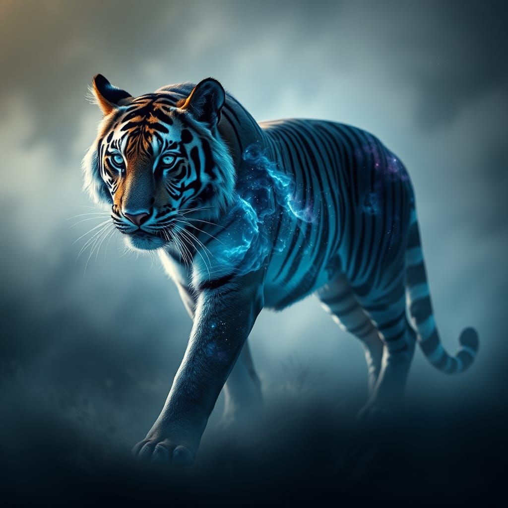 Nebula Cloud Tiger with Ethereal Beauty