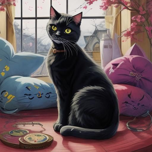 Anime Style Cat Illustration