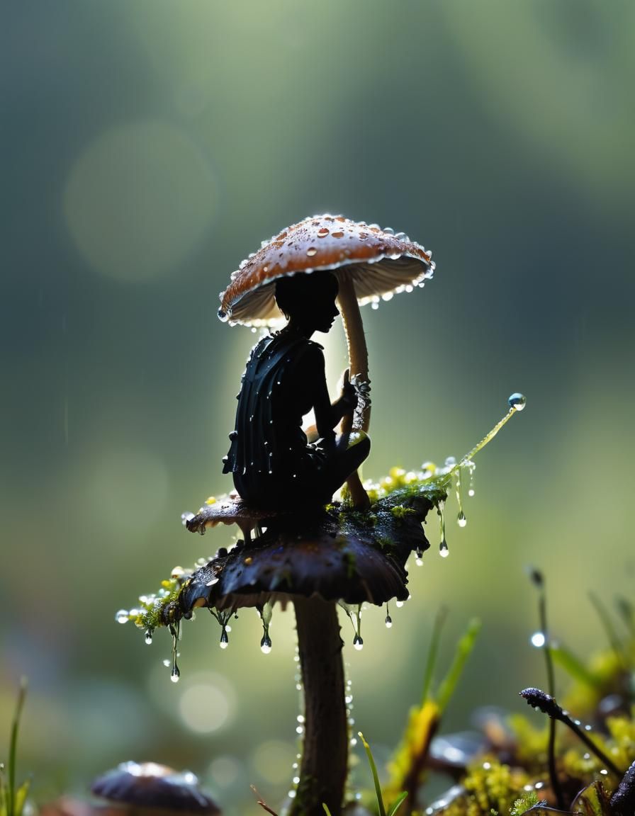 Macro silhouette of a elfy