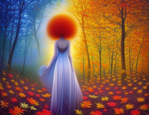 Four Seasons in Mycelium Network, Magic Realism Style