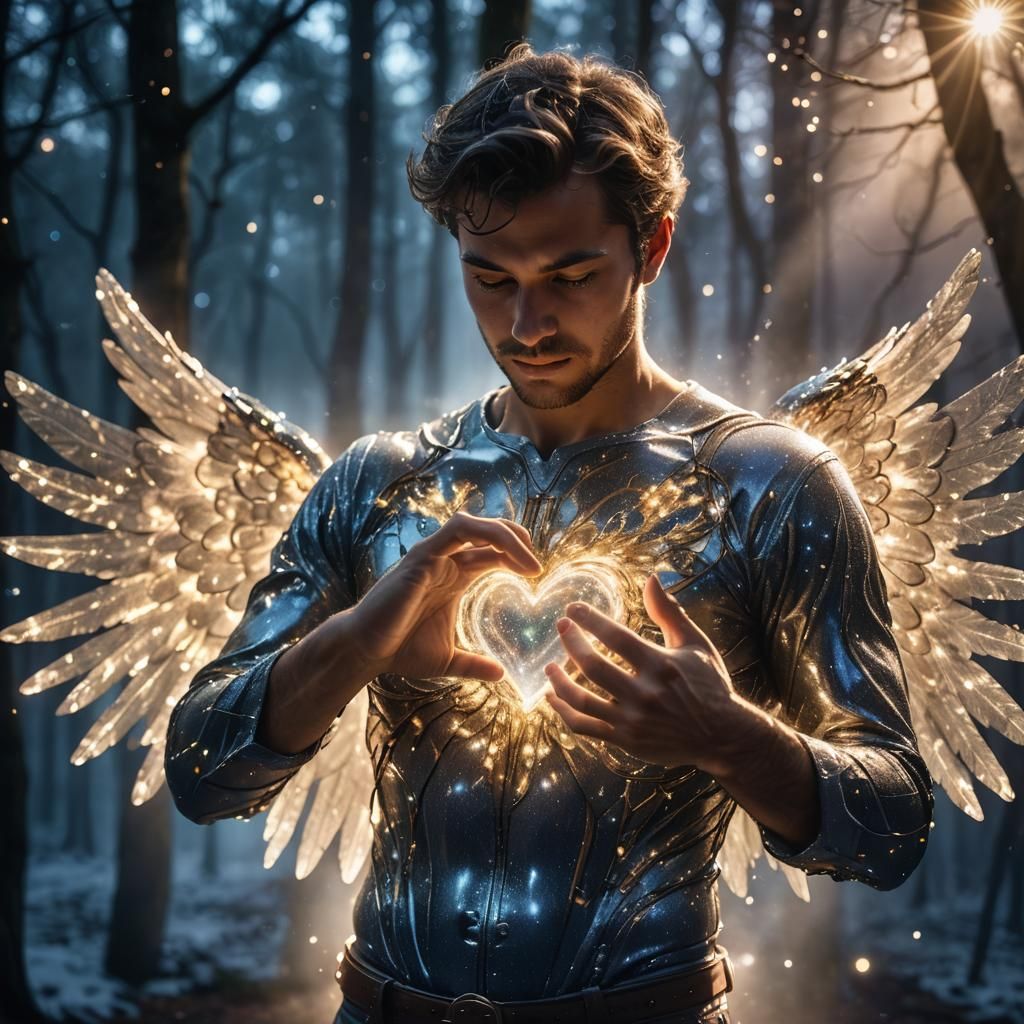 Luminous Angel with Heart of Light