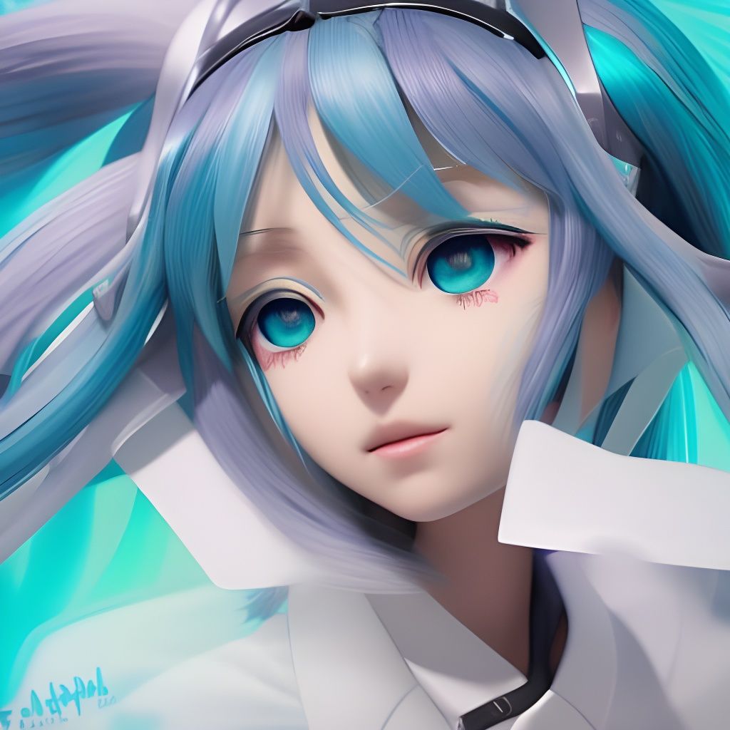 Hatsune Miku Plushie Portrait in Art Nouveau Style