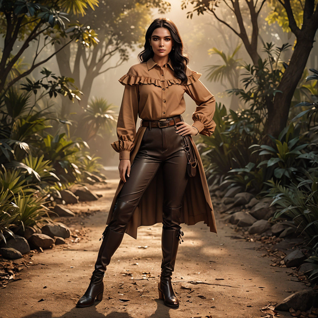 Sculptural Woman in Earthy Digital Art