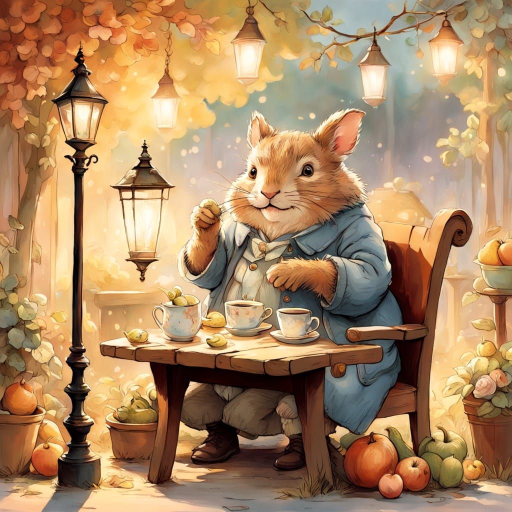 Whimsical Storybook Characters: Teapot, Streetlamp, Fruit & ...