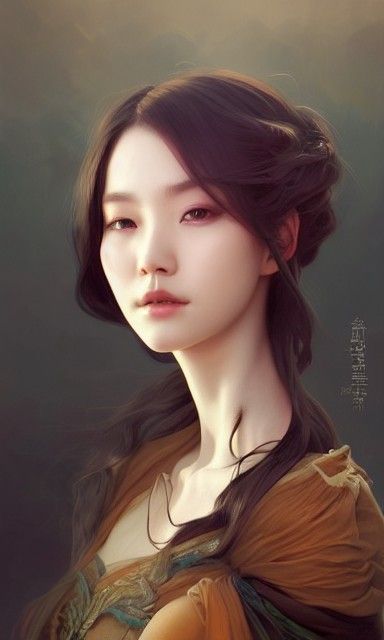 Beautiful Witch in K-Pop Style Digital Portrait