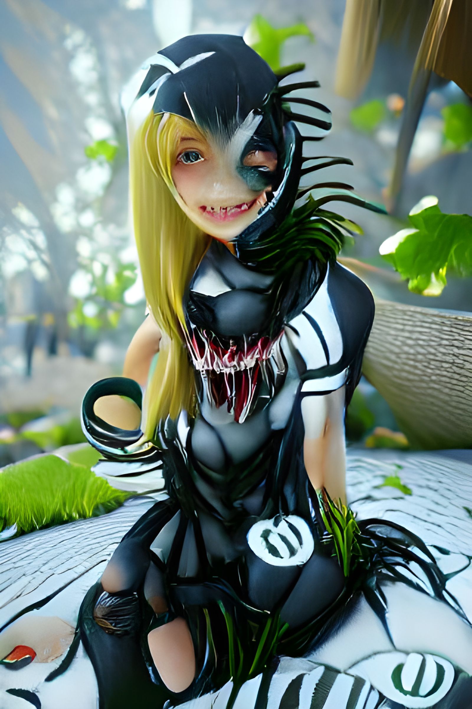Venomized Kawaii Girl in Goth Alice Style
