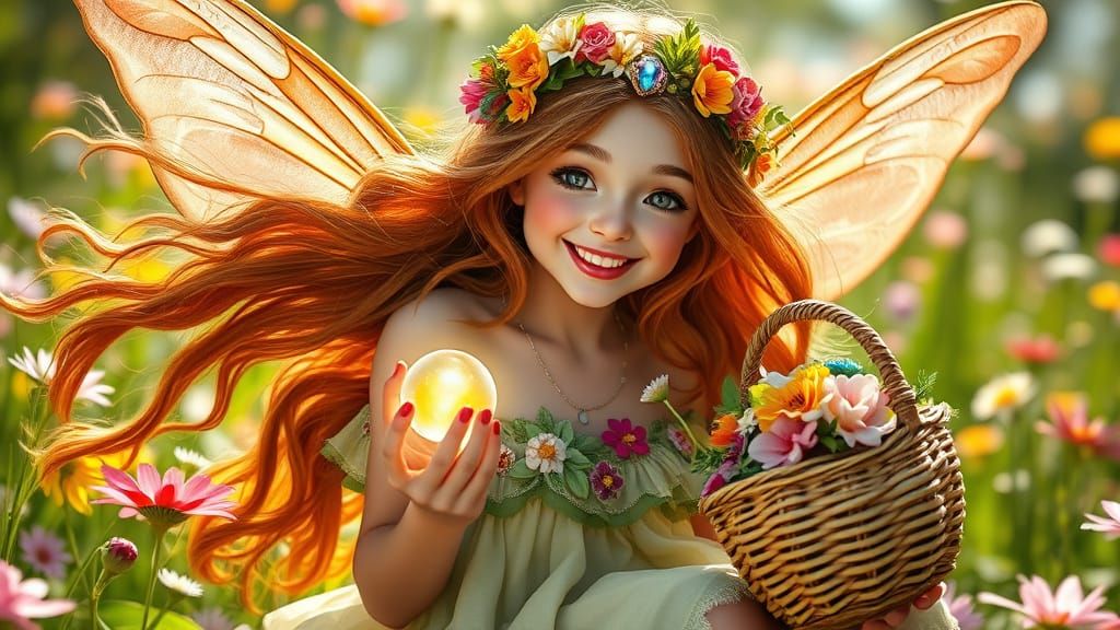 Boho Spring Faerie With Rainbow Gemstone