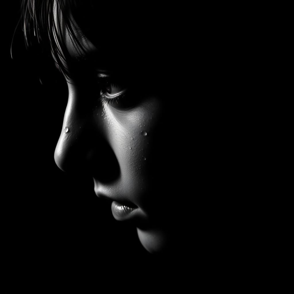 High Contrast Portrait in Film Noir Style