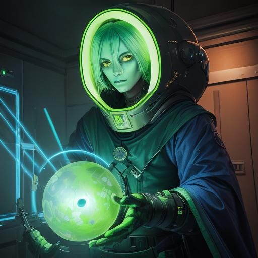 Blue-Green Ghoul in a Space Age Room