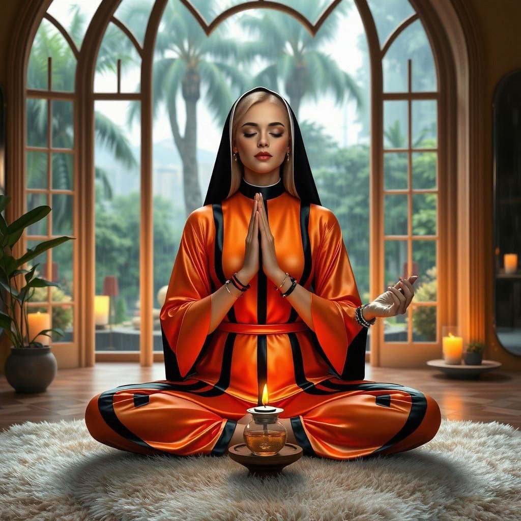Mystical Oriental Goddess in Meditation