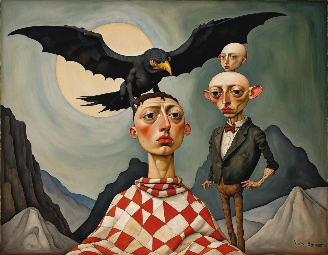 Surreal Abstract Art Inspired by Brauner and Schiele