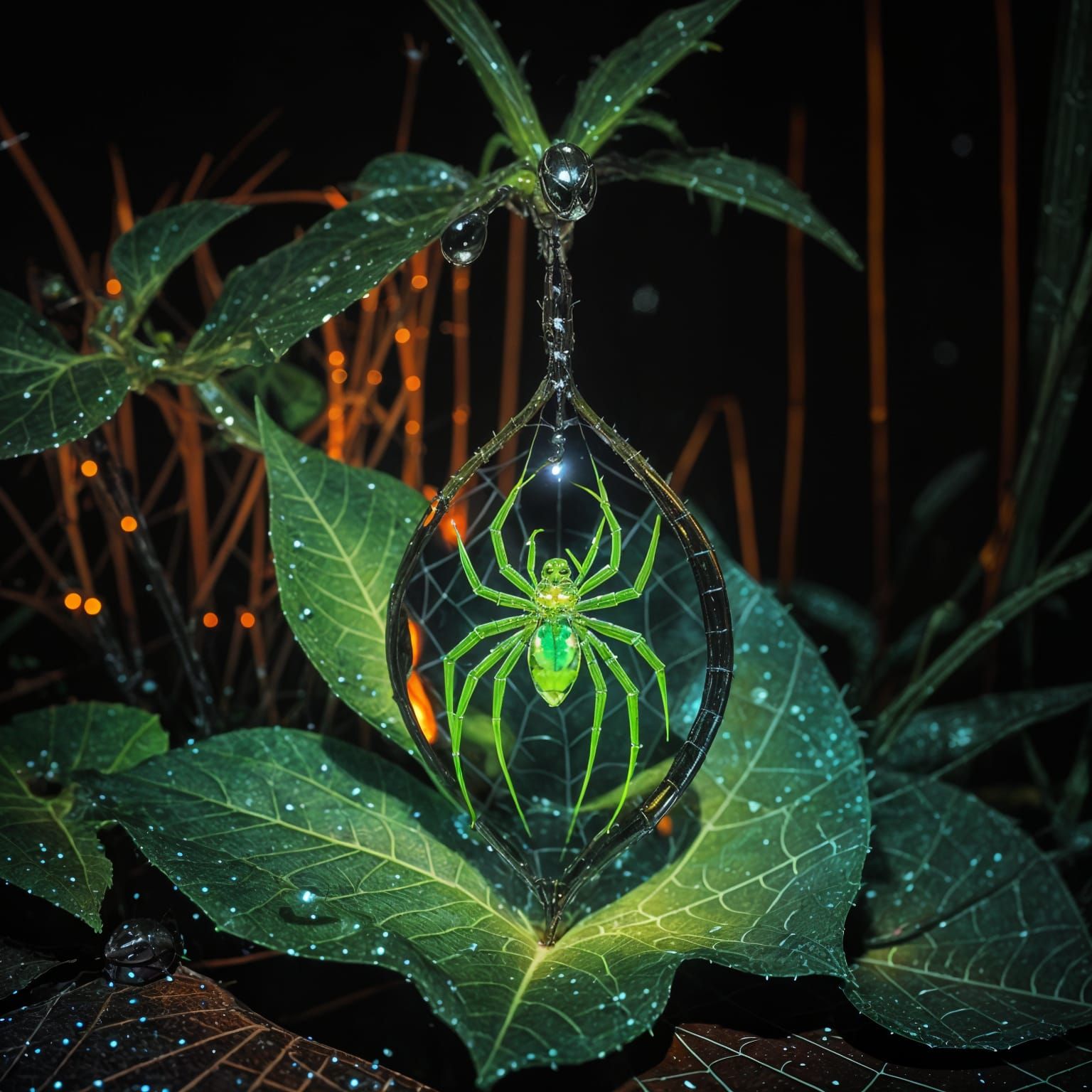 Spider Trapped in a Glass Orb