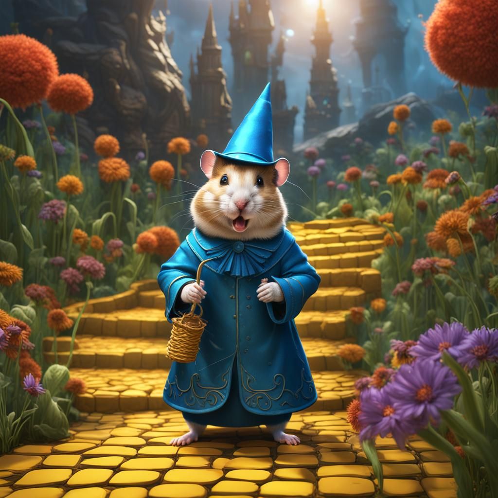 Hamster Wizard of Oz: Detailed Fantasy Art