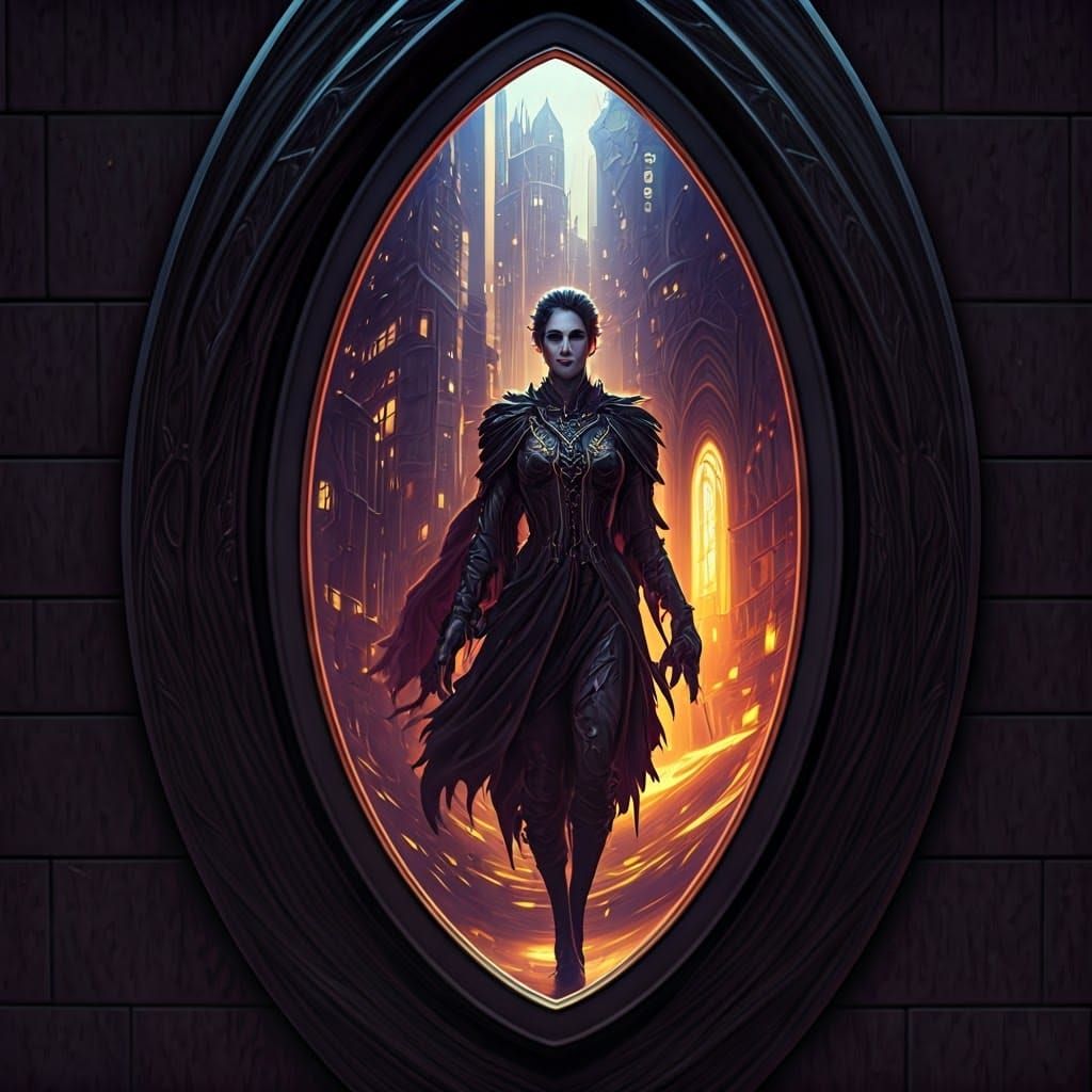 Night City Reflected in Stained Glass