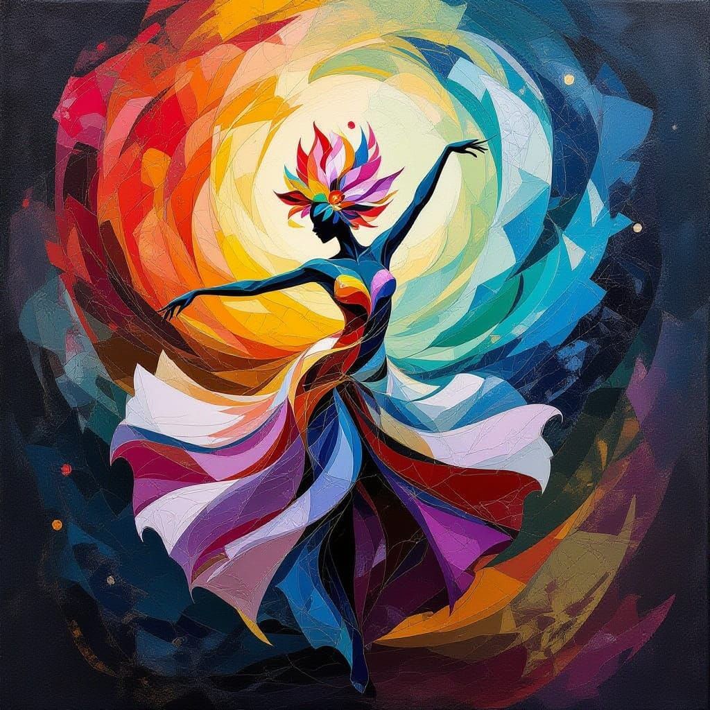 Ethereal Humanoid Flower Embodies Cosmic Energy