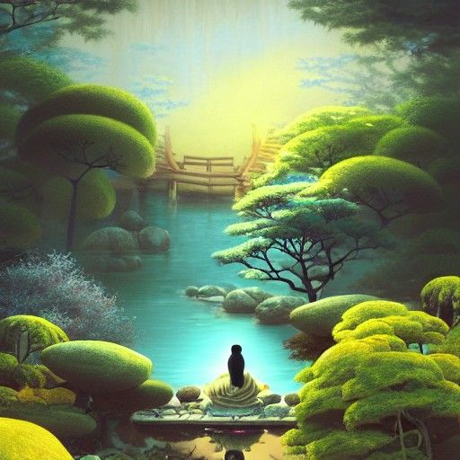 Astral Zen Garden in Japanese Style