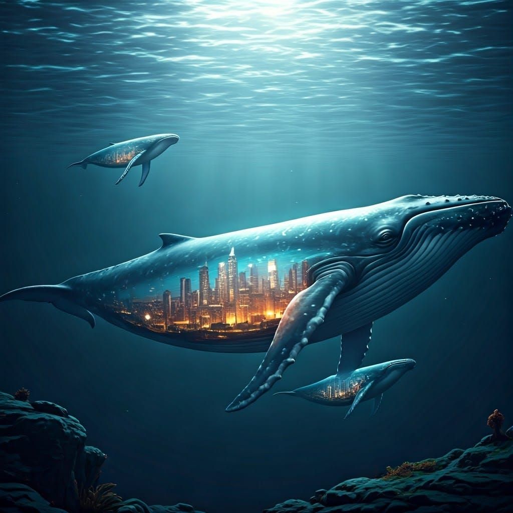 Transparent Whale Cityscape: 3D Game Cinematic
