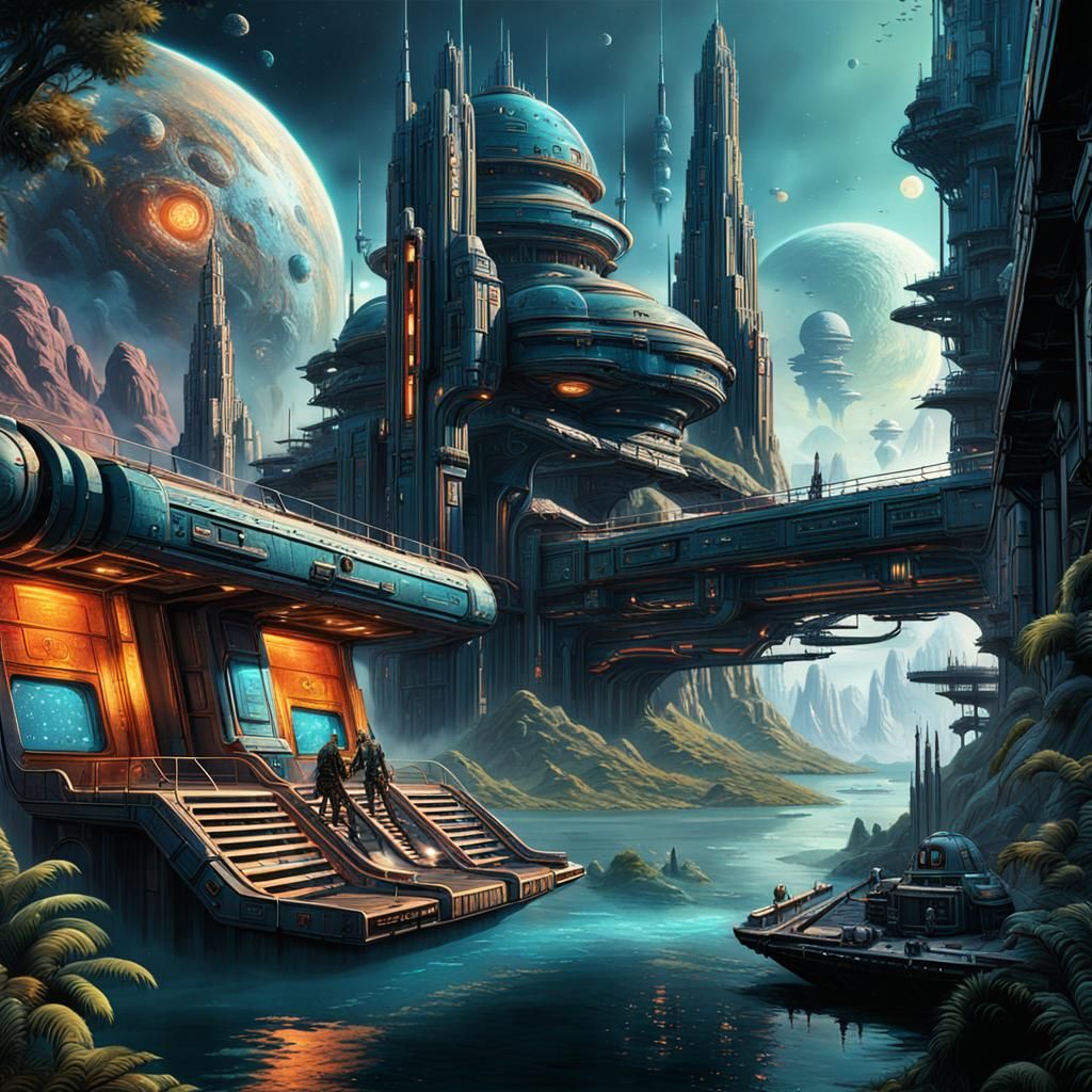 Classic Sci-Fi Pulp Magazine Cover Art