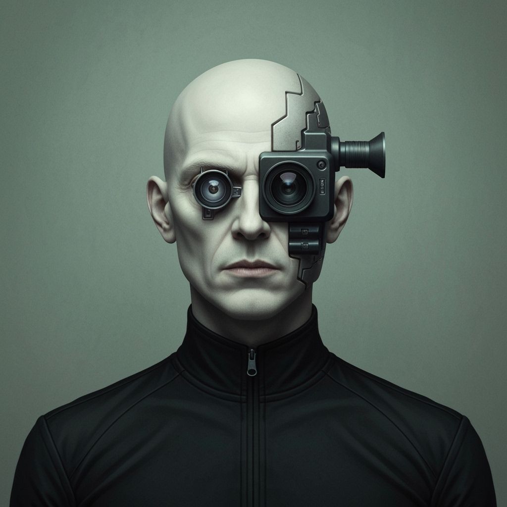 Cyberpunk Cameraman with Lens Eye