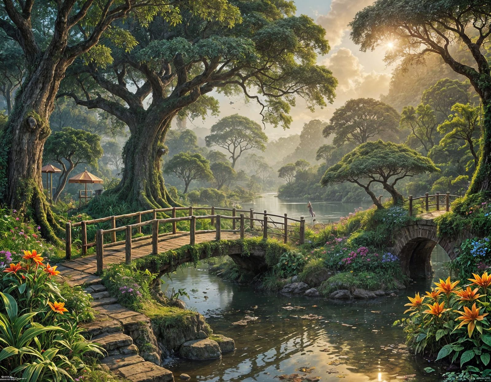 Surreal Tropical Landscape in Impasto Oil Paint