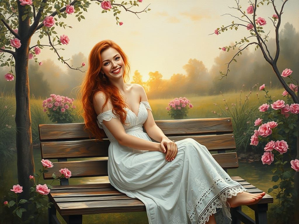 Garden Serenity in an Impressionist Oil Painting