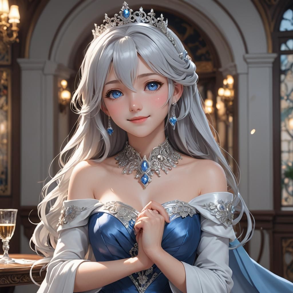 Two Anime Princesses Hugging in Detailed 3D Art