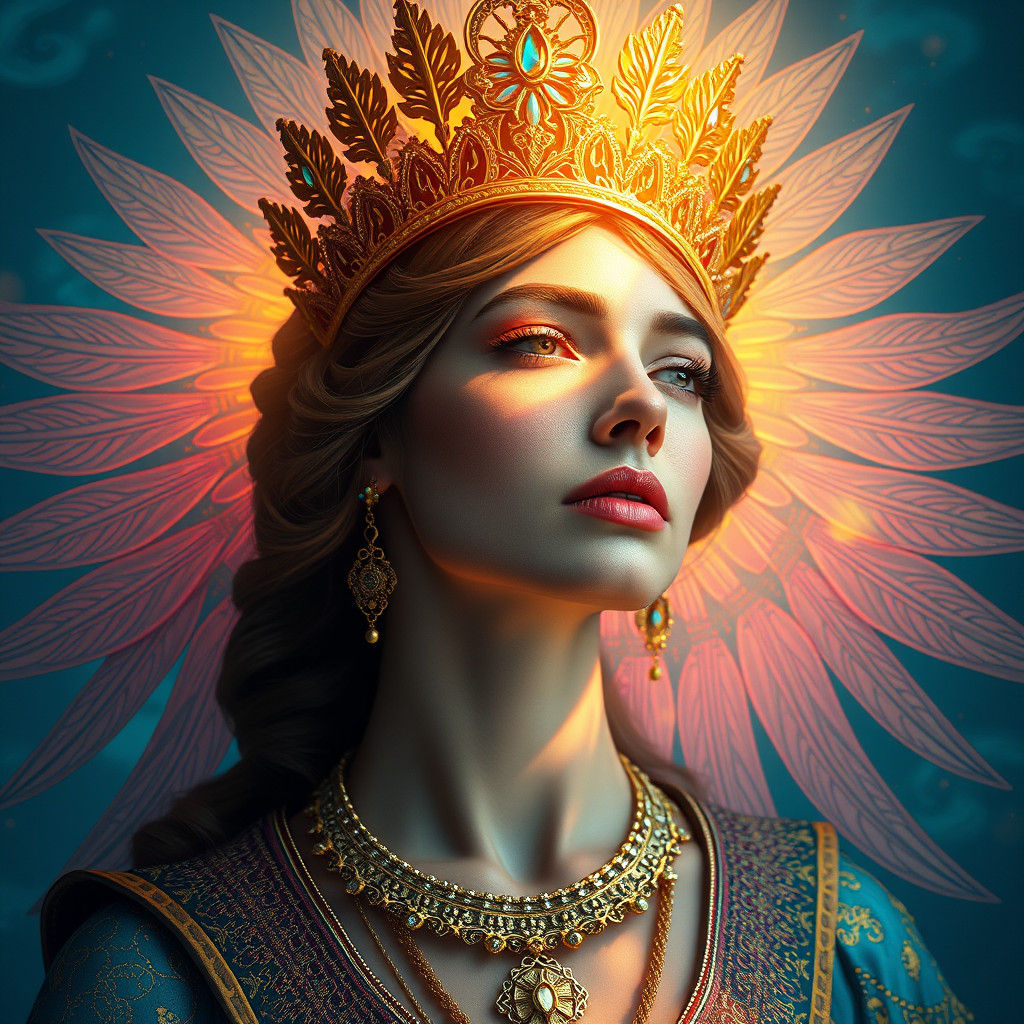 Majestic Woman in Heavenly Attire