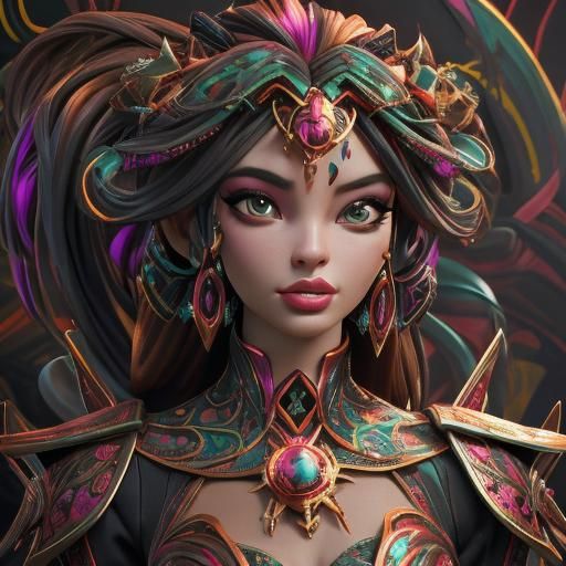 Hyperrealistic Portrait: Woman in Futuristic Jewelry