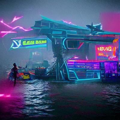 Cyberpunk 2099: Neon Video Game Island