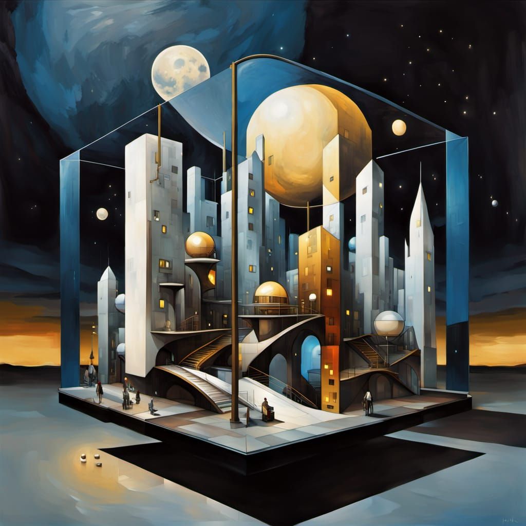 Futuristic city of glass