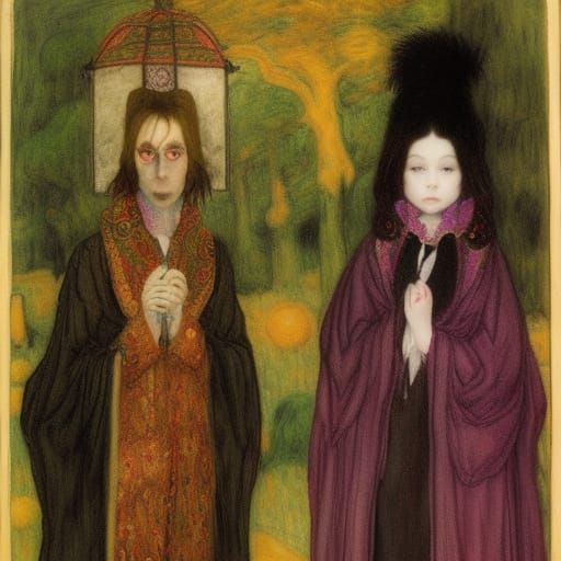 Vampire Lord with Kittens: Dark Fantasy Art