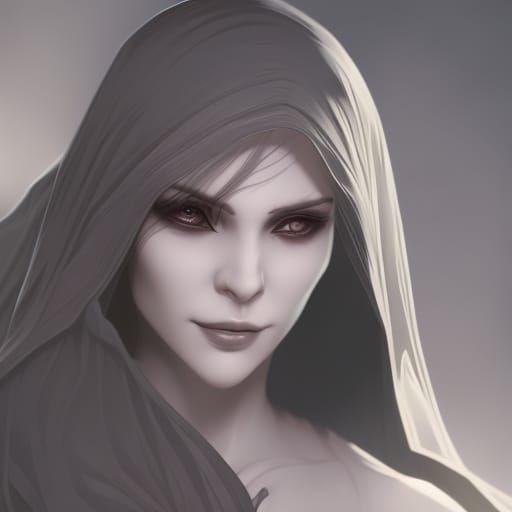 Vampire Huntress Prowling Dark Streets: Fantasy Art