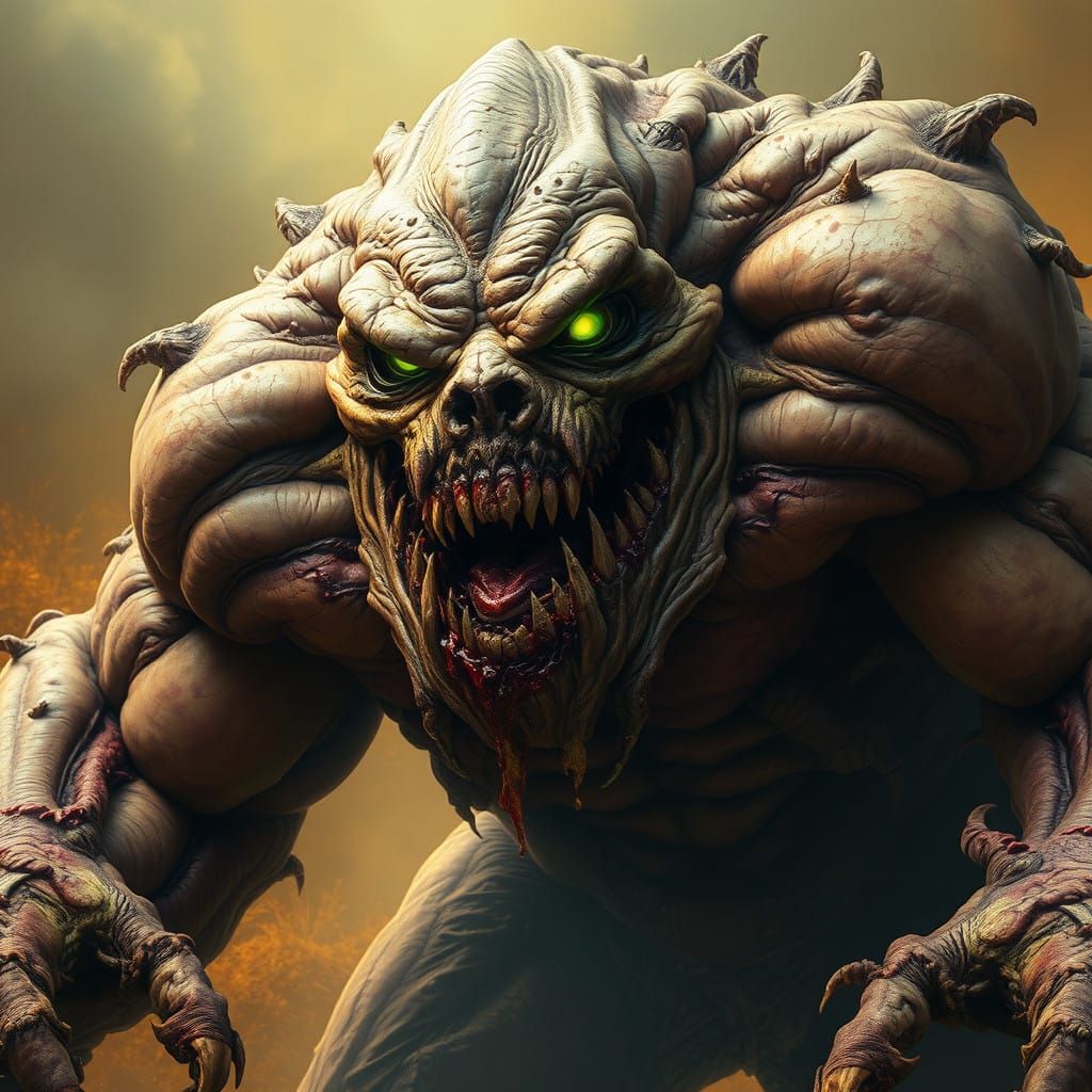 Grotesque Undead Behemoth in Autumnal Hues