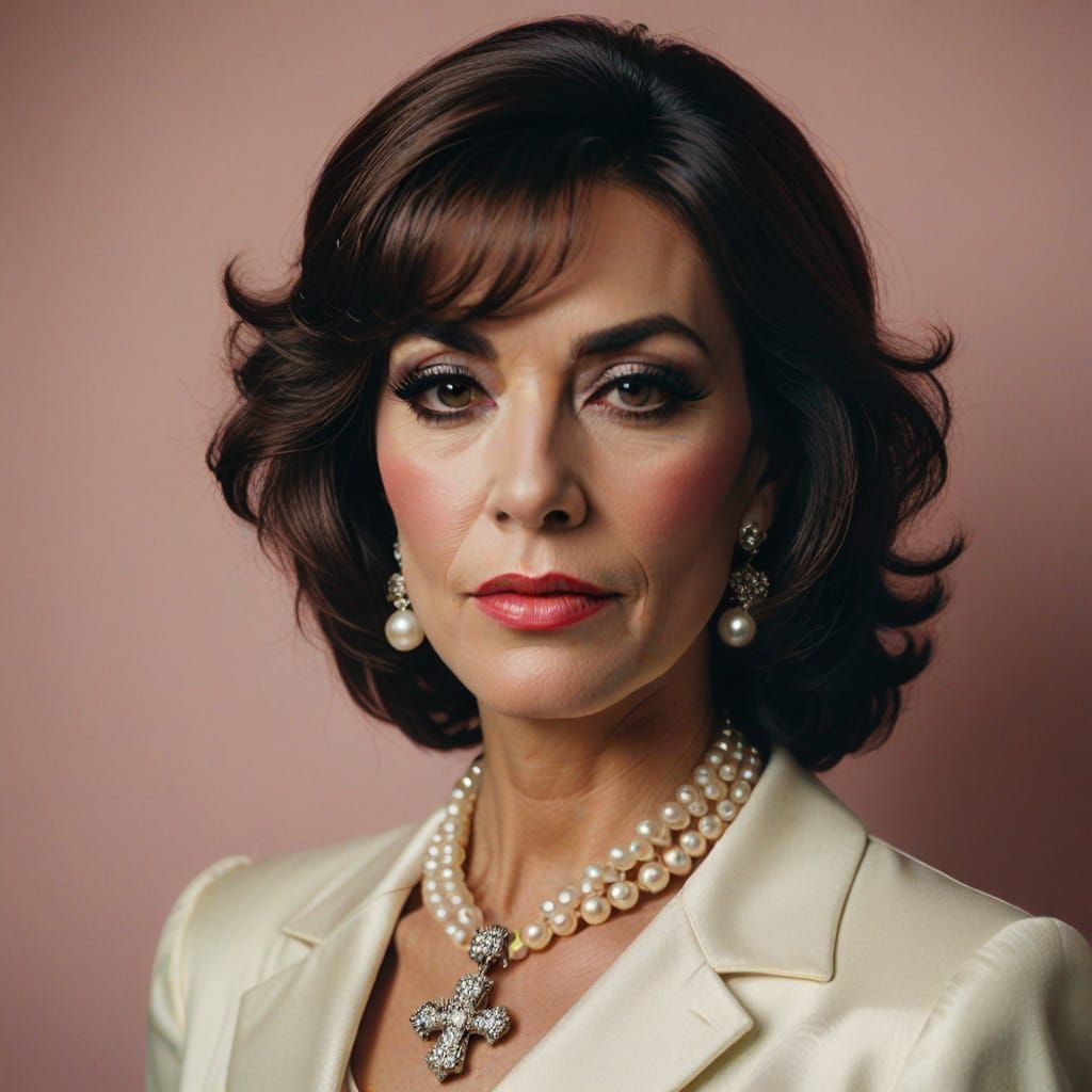 Realistic Cross-Dresser in 80s Glamour Style