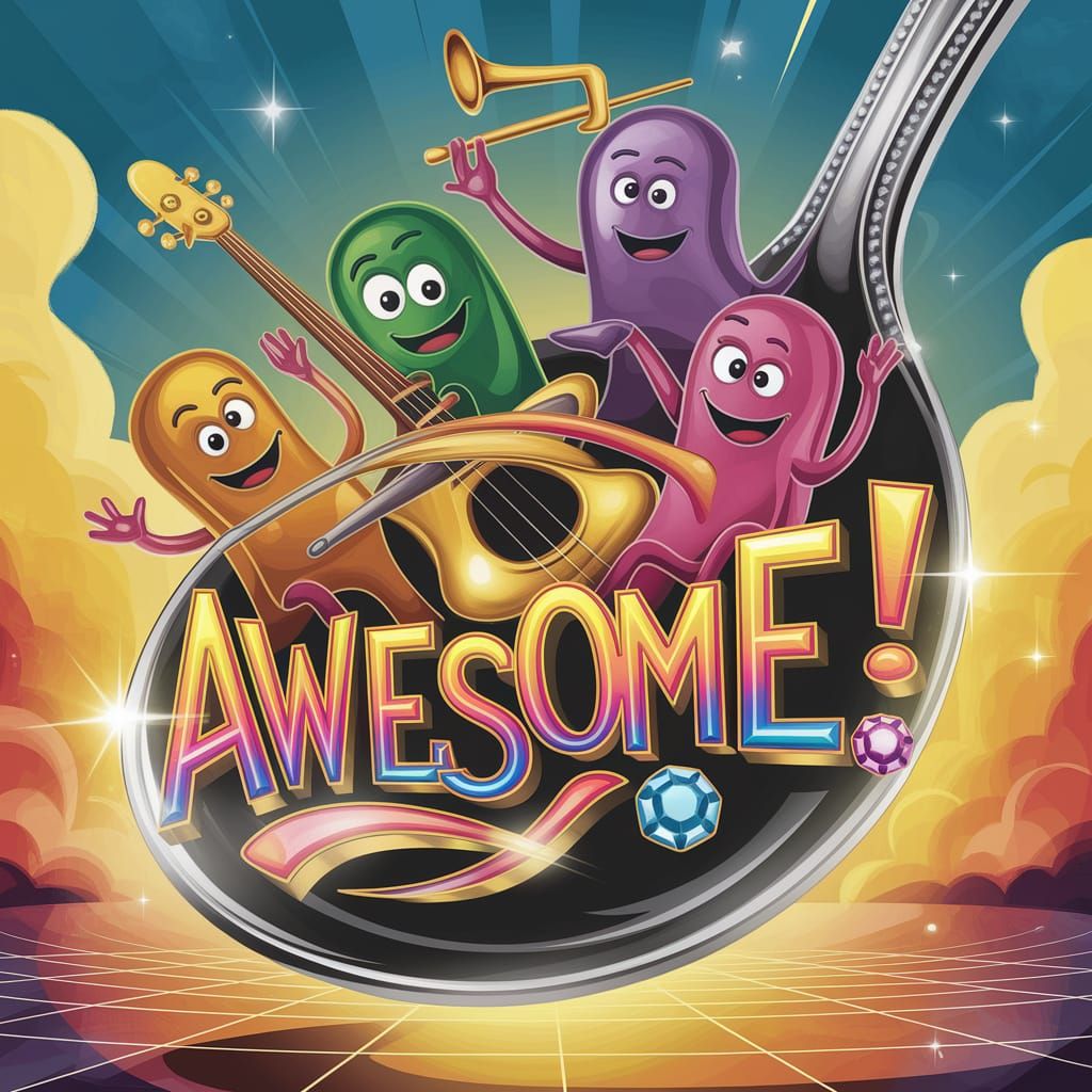 Whimsical Jellybean People Concert on Silver Spoon