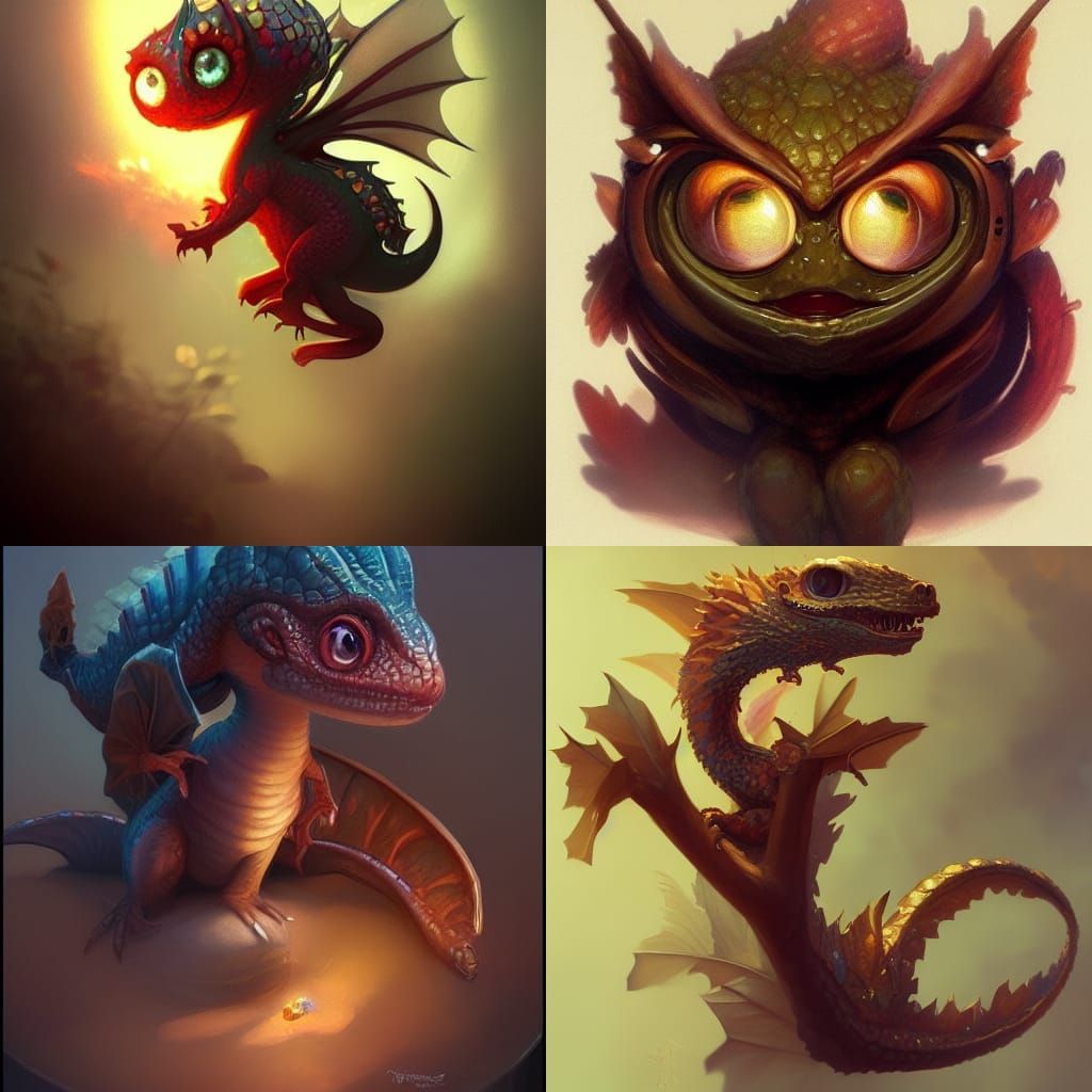 Adorable Fruit Dragon with Chibi Eyes in 8K