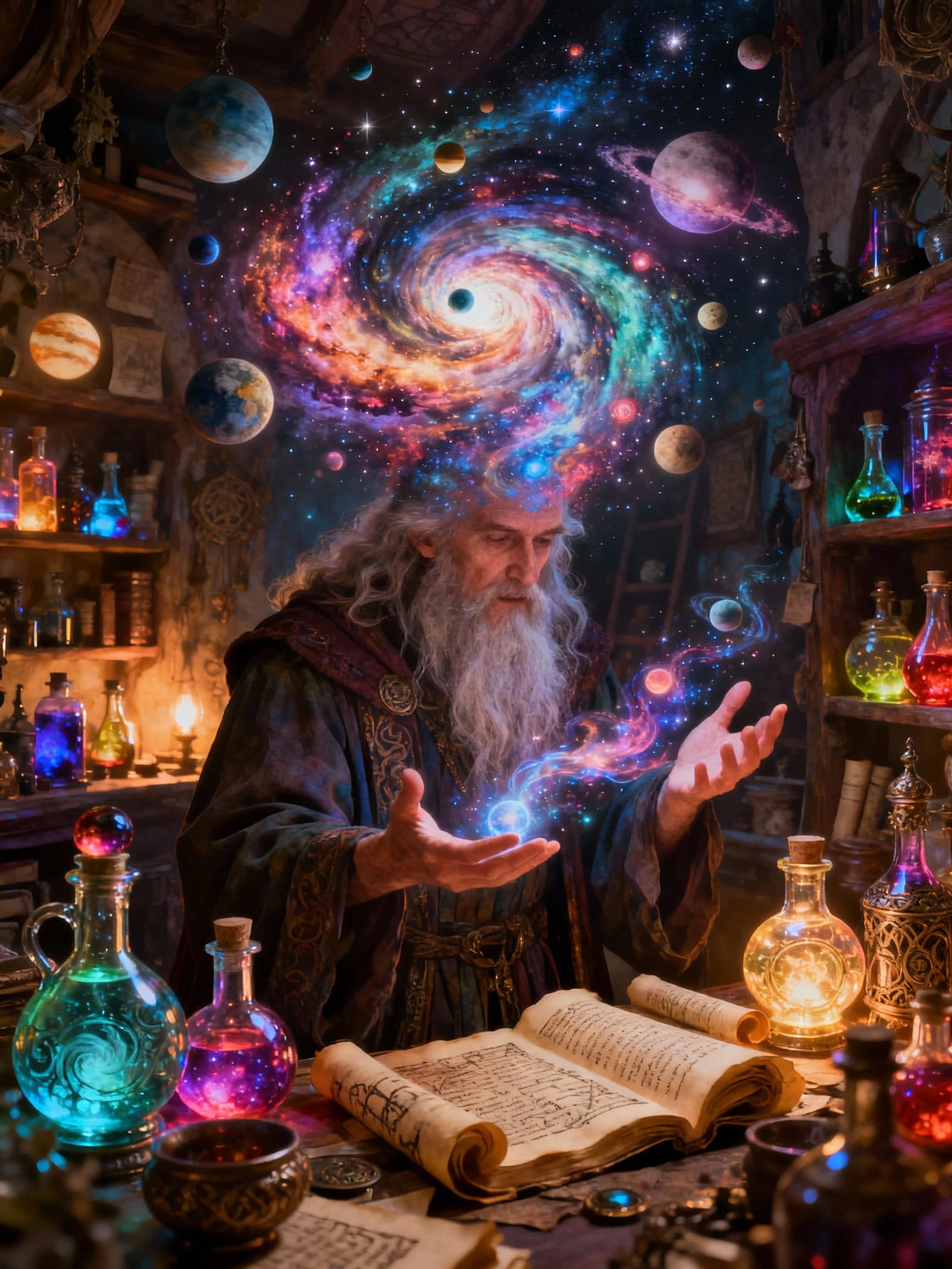 Wizard's Cosmic Vortex Head in Alchemist's Shop