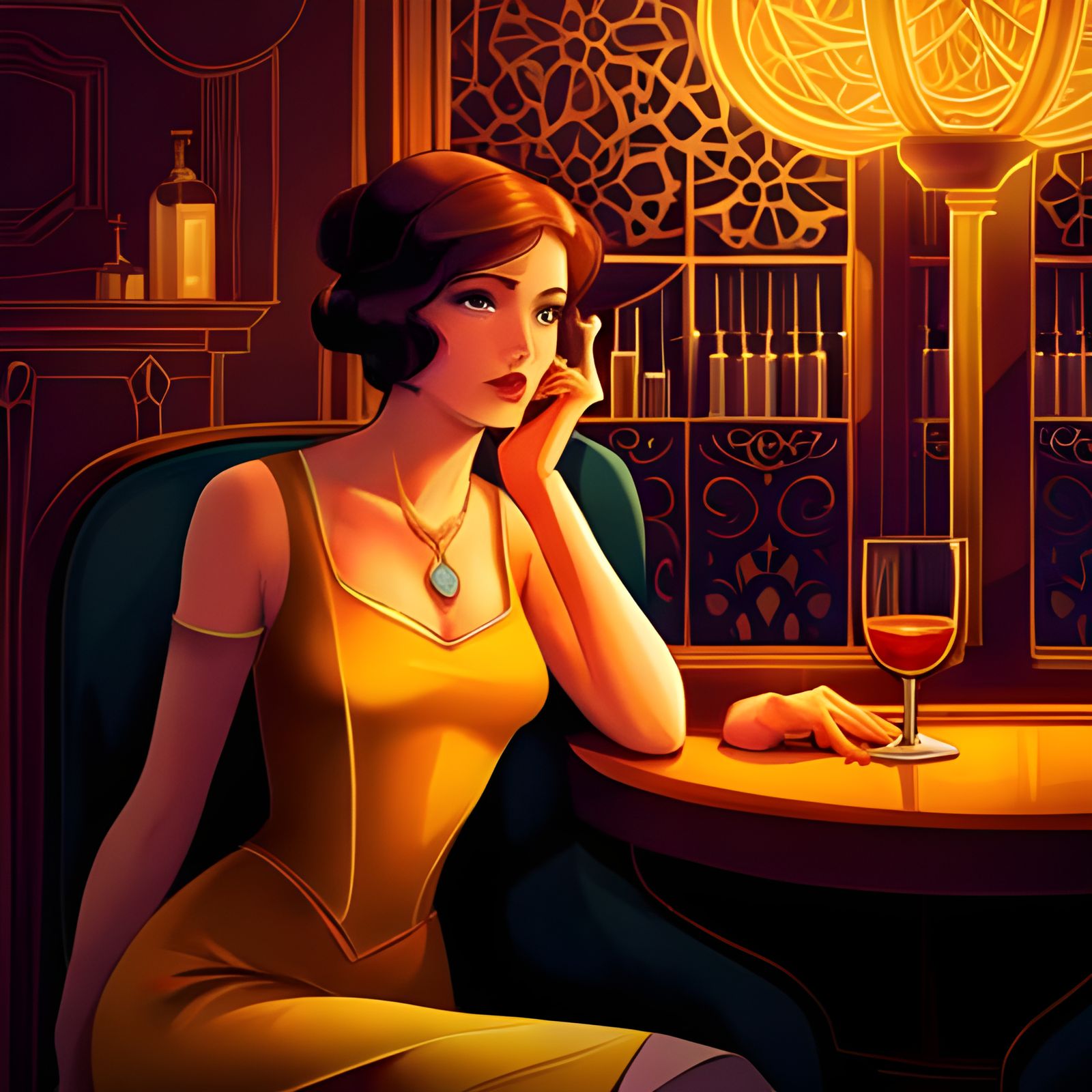 Princess Belle in Dystopian 1920s Speakeasy, Photorealistic ...
