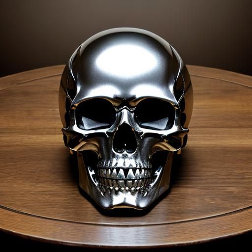 Chrome Skull in Biomechanical Style