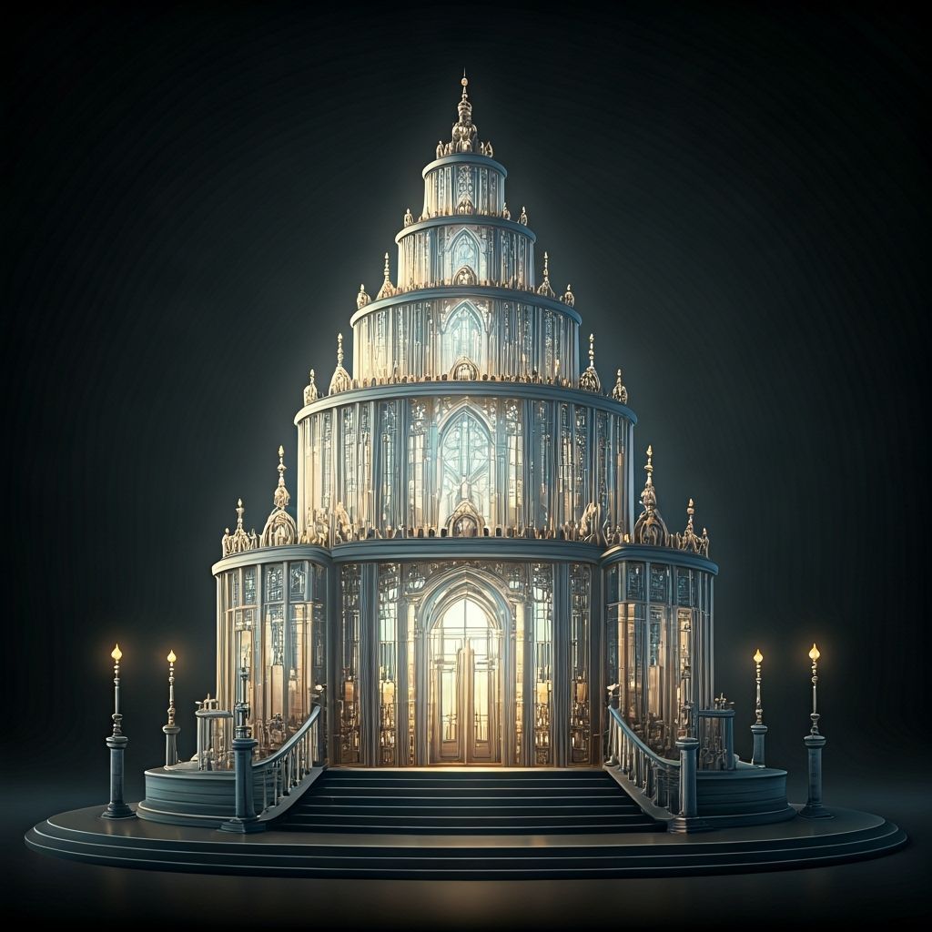 Futuristic Crystal Steel Wedding Cake Building