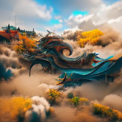 Detailed Wind Dragon Fantasy Concept Art
