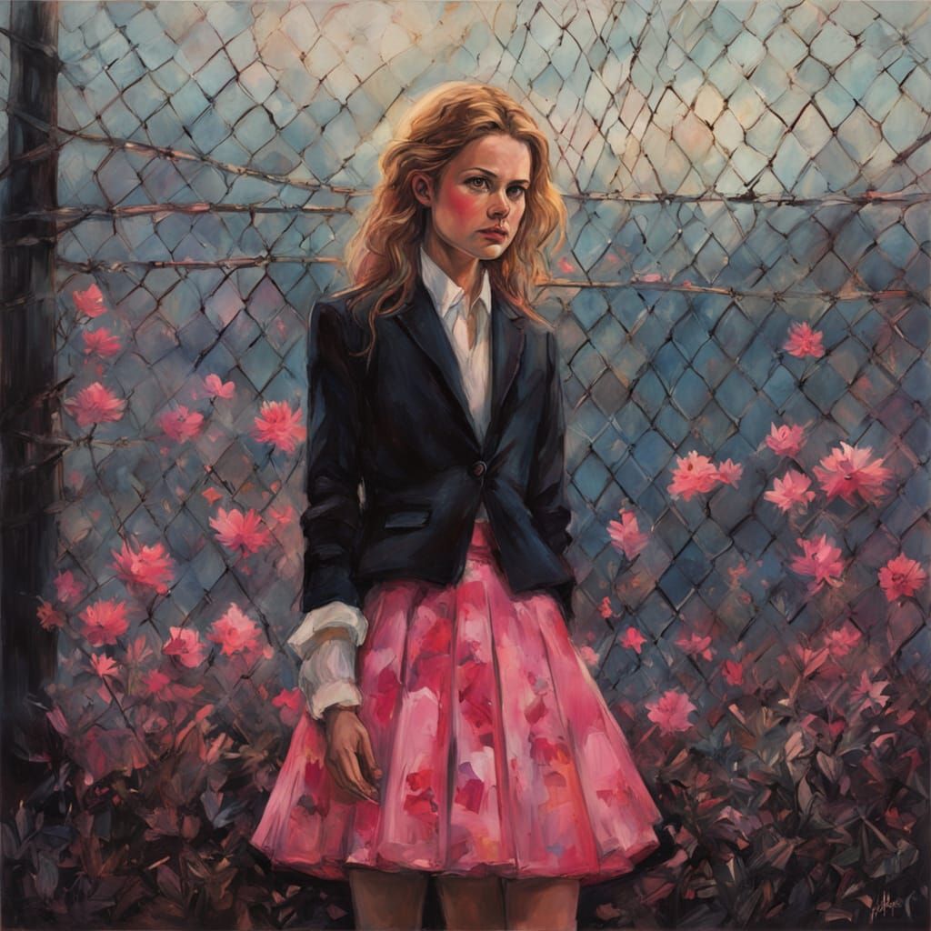 Encaustic Portrait of a Young Woman in Evening Light