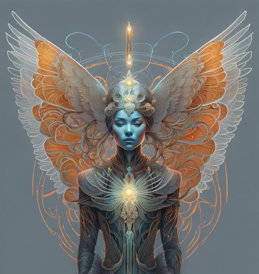 Winged Female Figure: Central Nervous System Concept Art