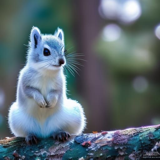 Adorable Frost Squirrel Portrait in Macro Photography