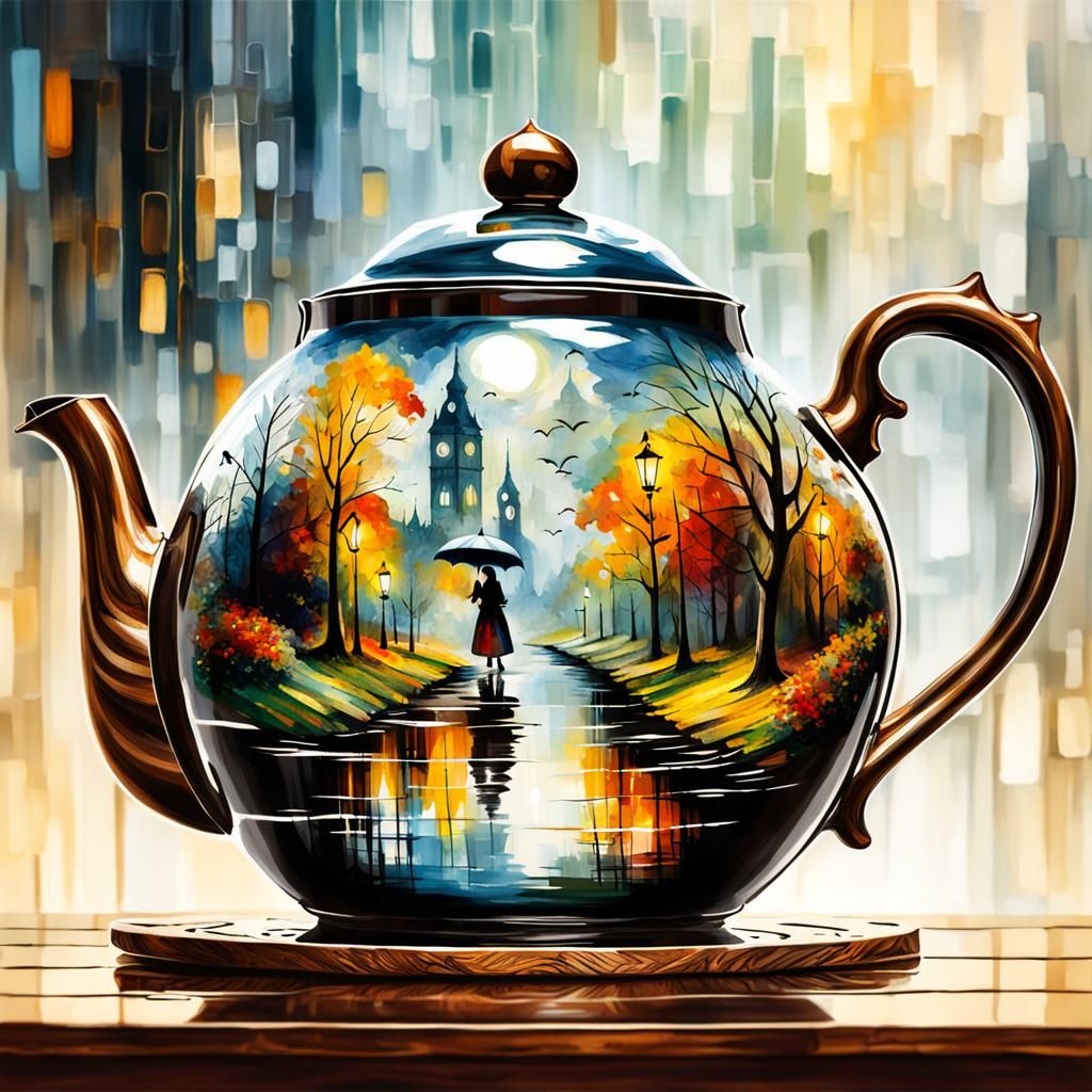 Teapot Landscape in Luminist Style