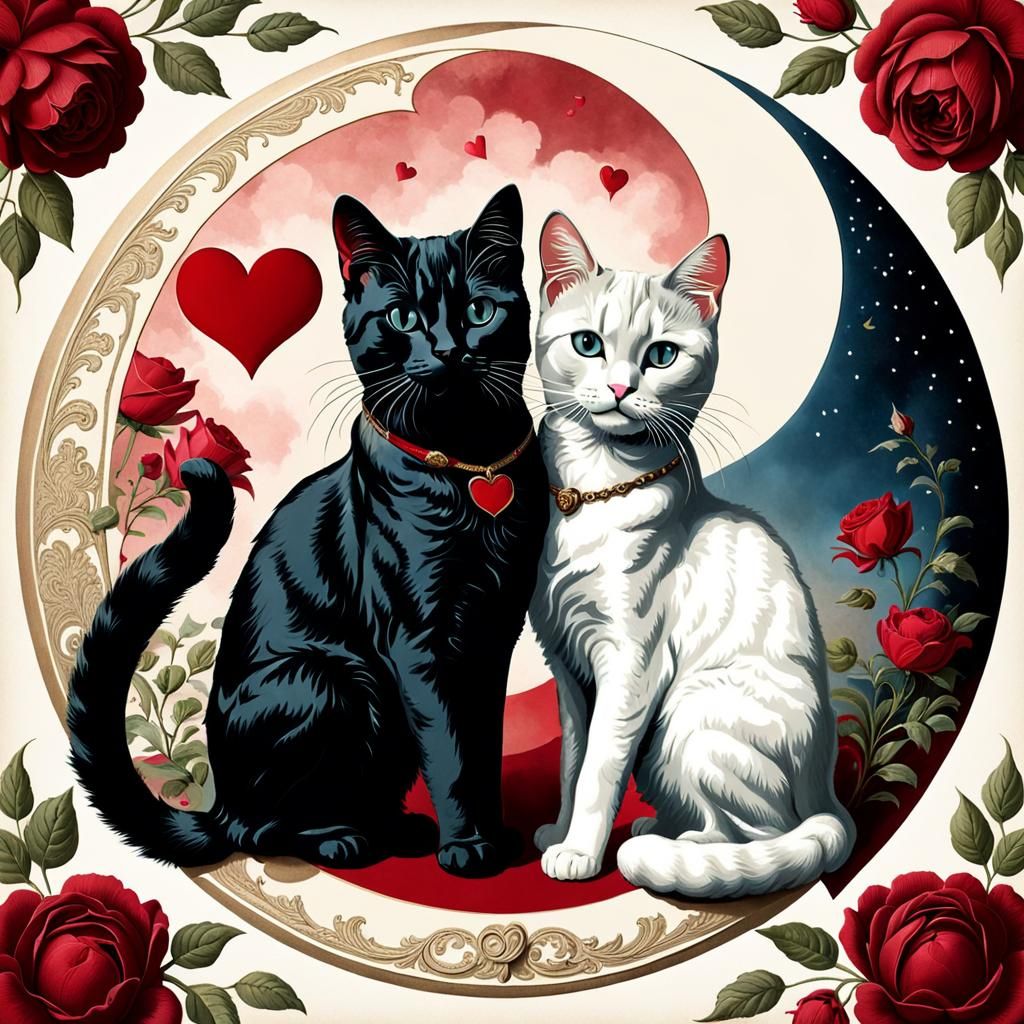 Victorian Cats in Love: Valentine's Day Romance