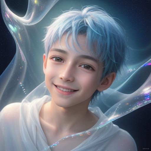 Whimsical Child's Spectral Aura in Dreamlike Mist