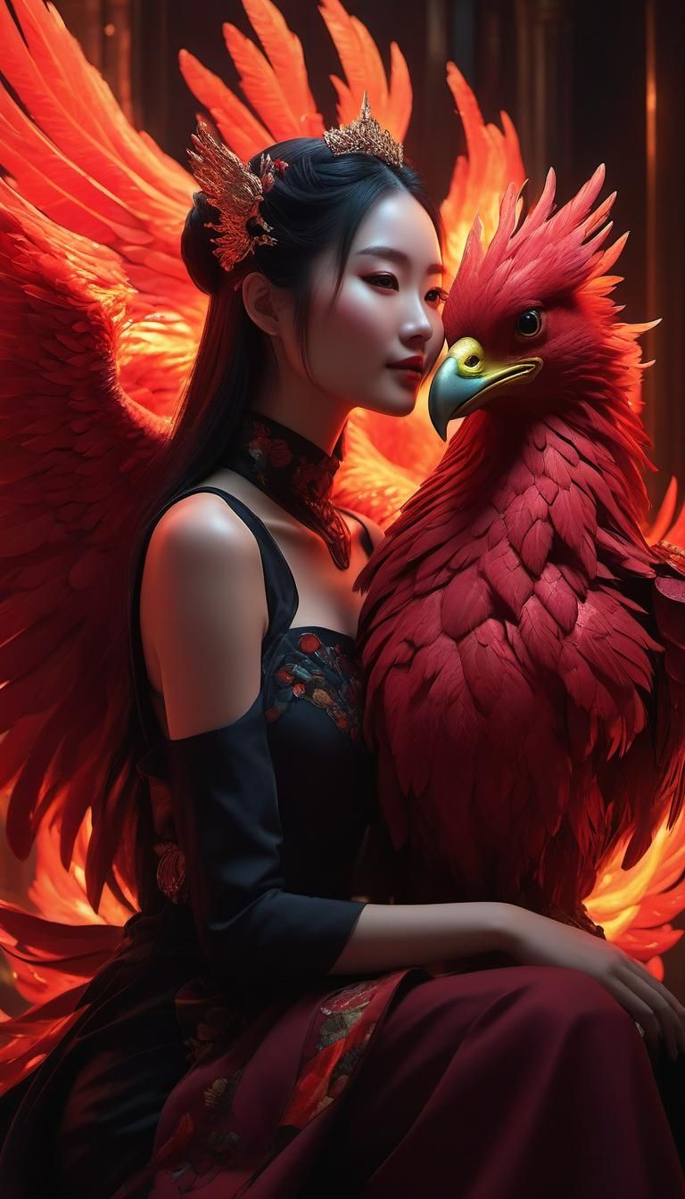 Huīyán and her phoenix