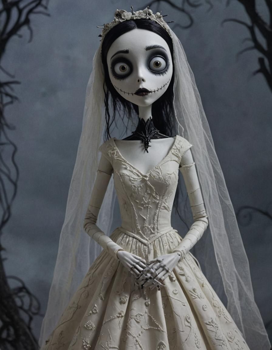 Gothic Claymation Bride in Burton Style